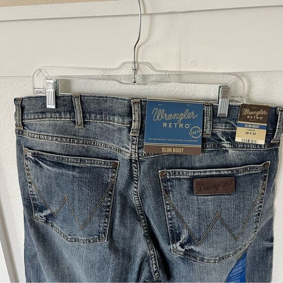 Wrangler Retro Men's 36 x 32 Slim Boot Jeans NWT - Picture 12 of 14
